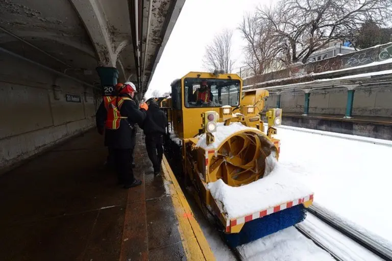 How does the MTA deal with snowstorms? Jet engine powered snow blowers