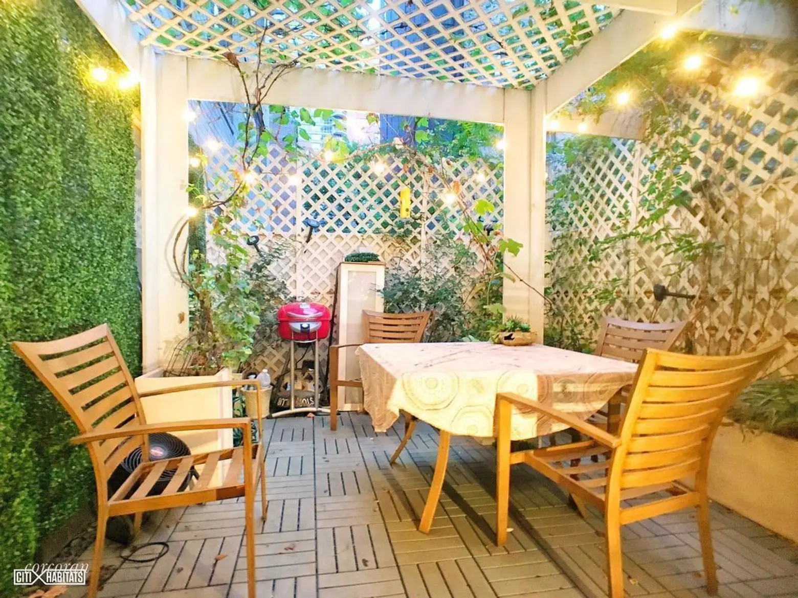 A magical private patio is tacked onto this $599K co-op in Lenox Hill