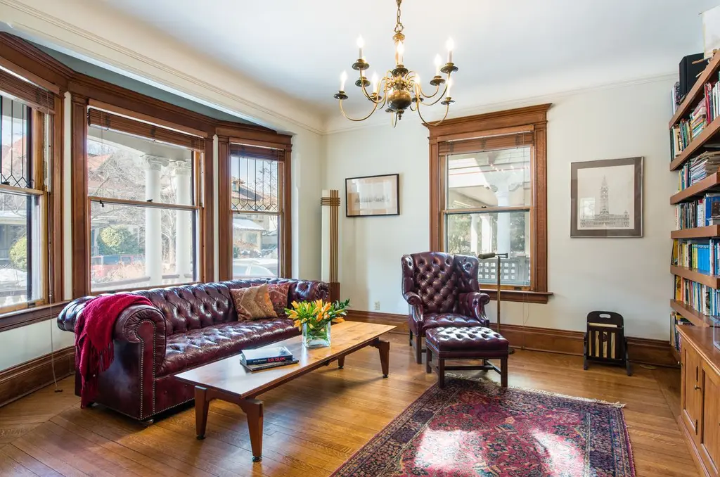 In Prospect Park South, a freestanding Victorian lined with stained ...