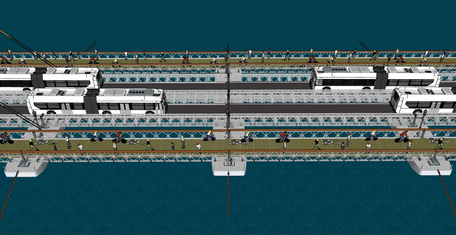 L-ternative bridge, pontoon bridge, L train