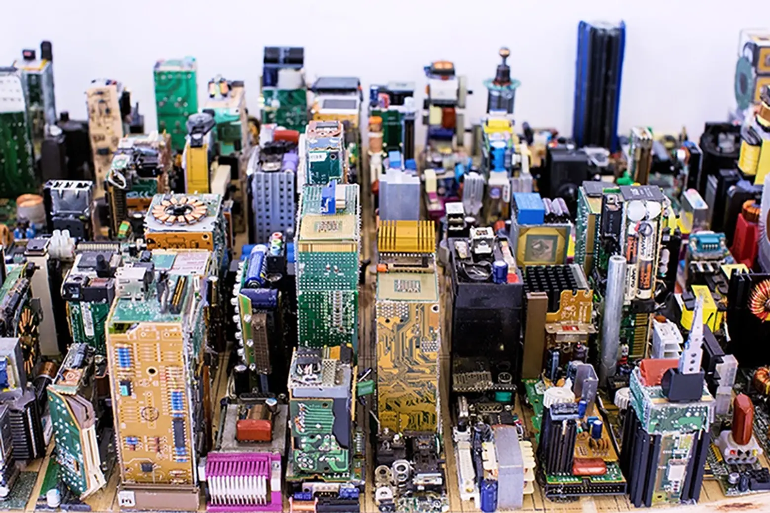 A 17-year-old artist created a model of Midtown out of recycled motherboards and hot glue sticks