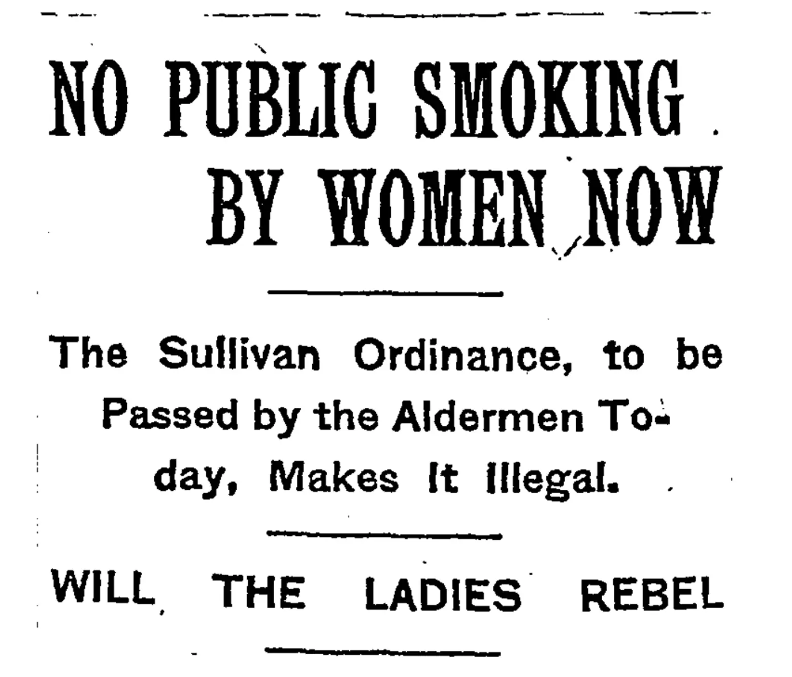 Sullivan Ordinance, smoking