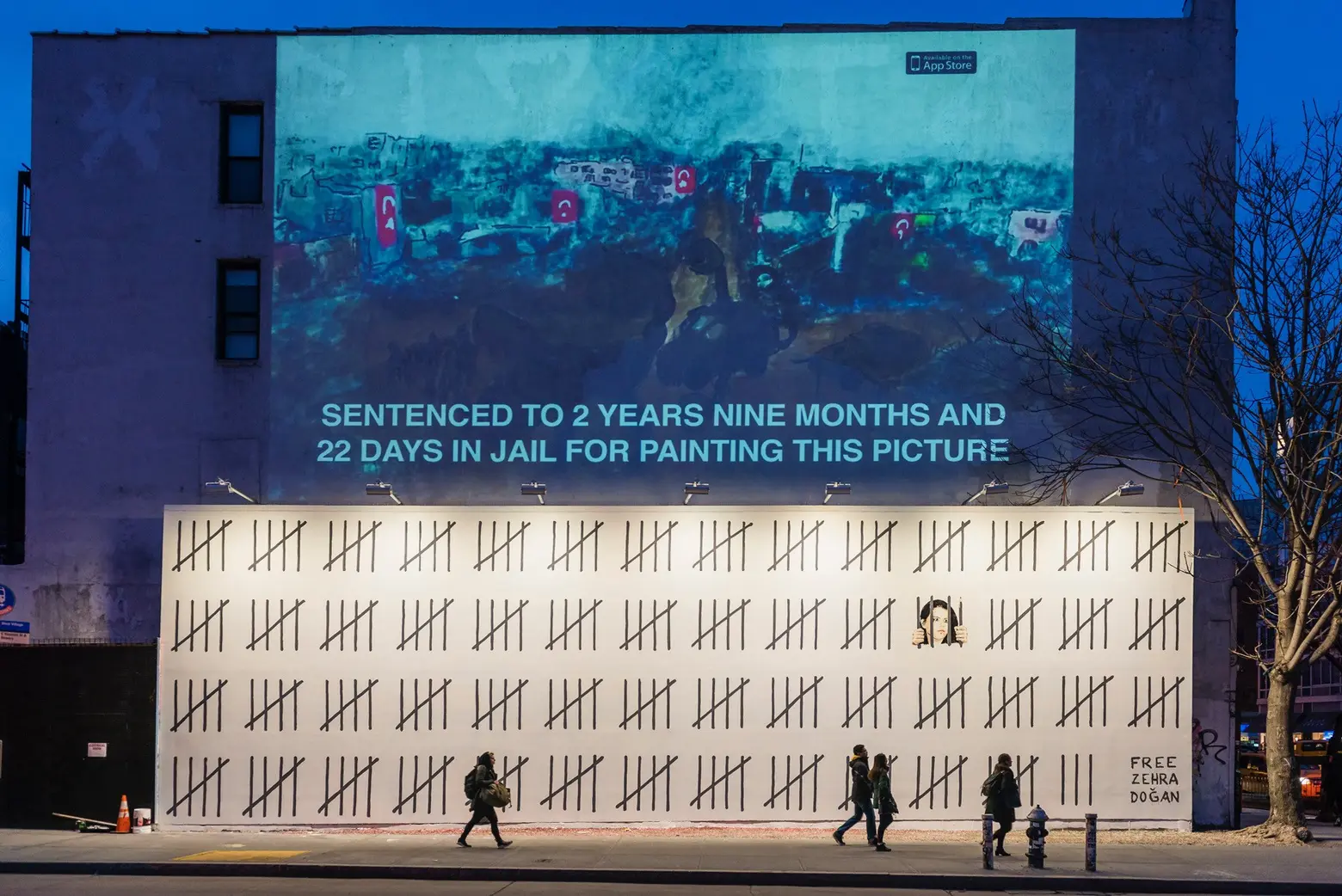 Banksy unveils mural at historic Houston Bowery Wall protesting Turkish artist’s imprisonment