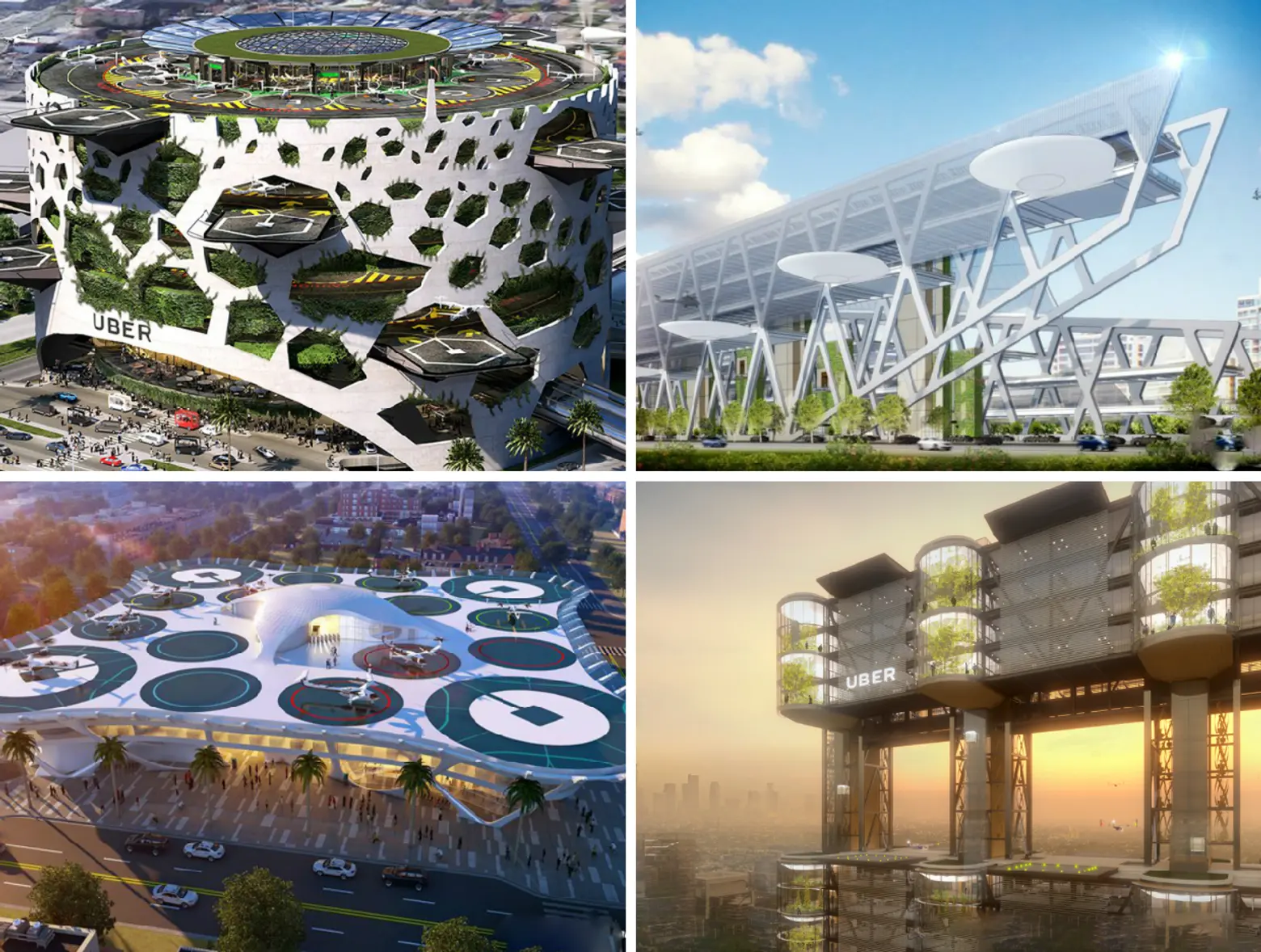 Six futuristic Skyport concepts revealed for flying Ubers