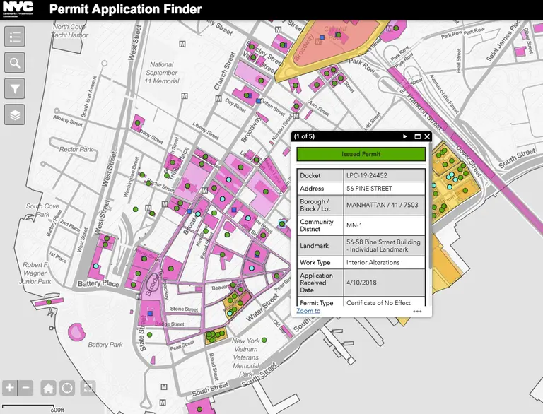 LPC’s new interactive map shows pending and issued permits for landmarked buildings