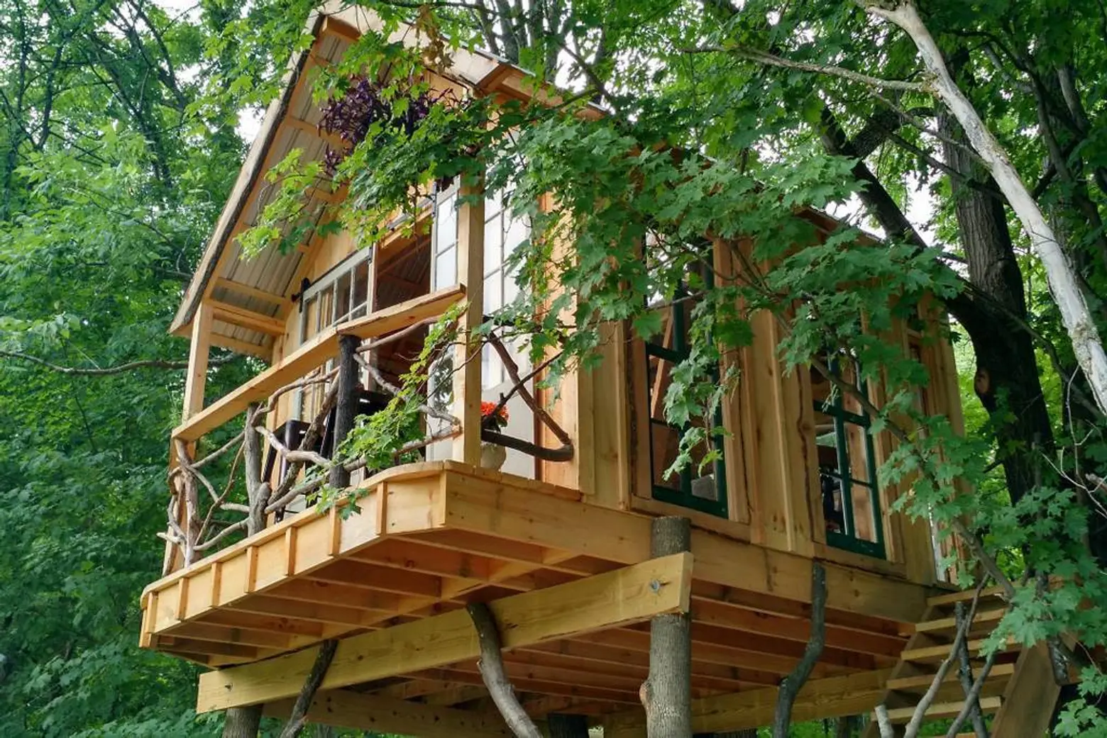 Go camping among the trees in this $195/night treehouse in Upstate New York
