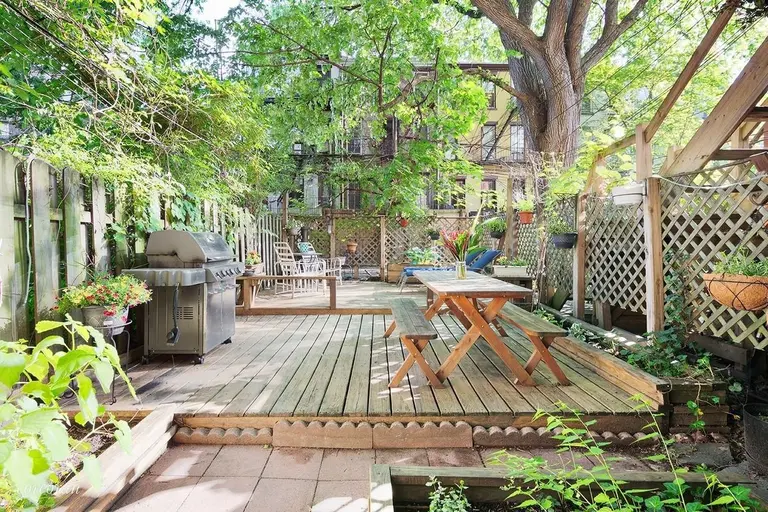 The backyard at this $1.2M Park Slope co-op is perfect for outdoor entertaining