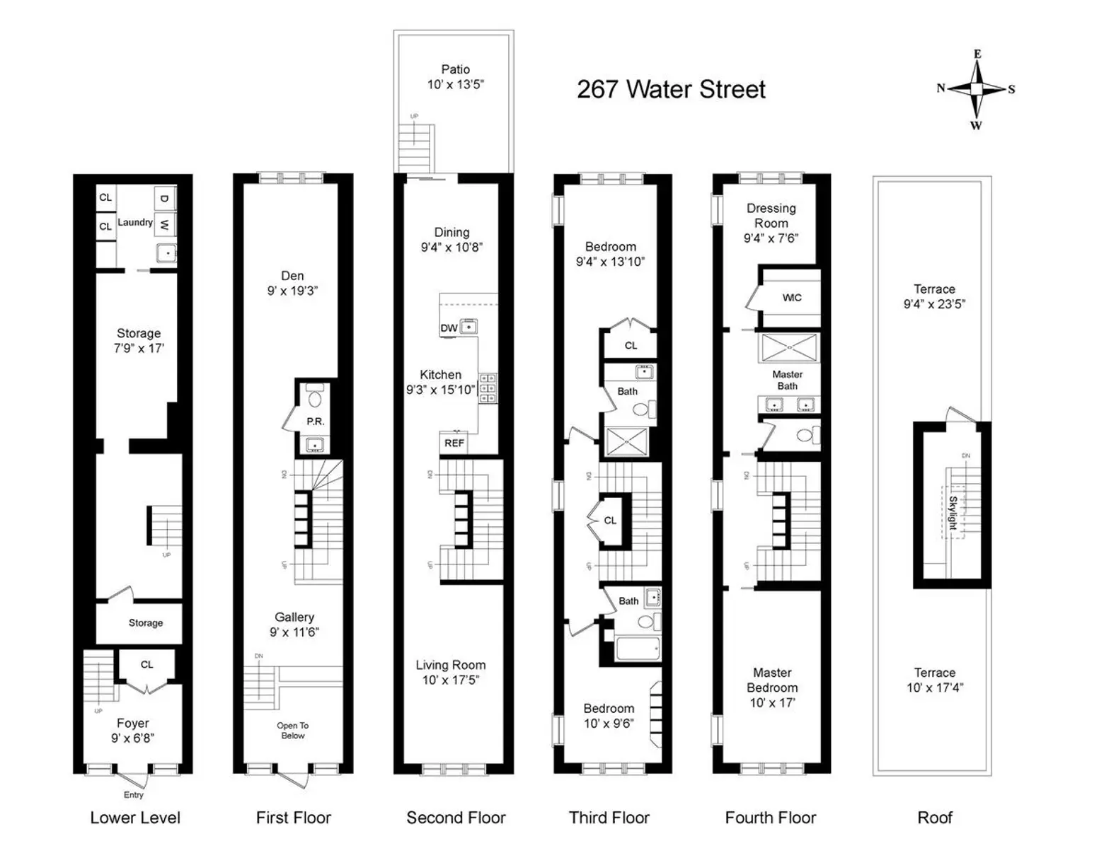 246 Front Street, 267 Water Street, Seaport District townhouse, NYC narrow house, 12-foot-wide house
