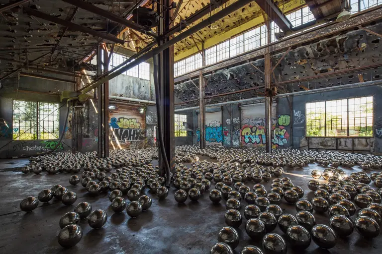 Check out artist Yayoi Kusama’s installation in an abandoned Rockaway train garage