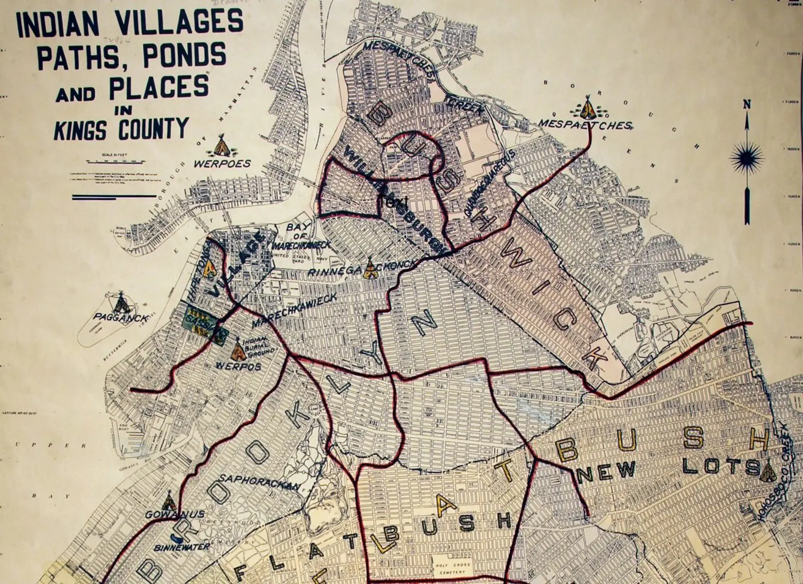 This 1946 map shows how Native American trails became the streets of Brooklyn