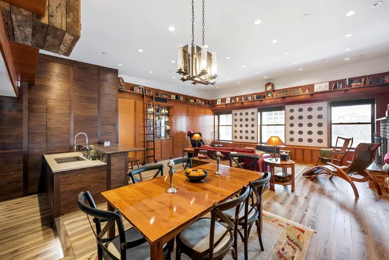 Sepia tones create a cavernous living space in this $3.75M Village duplex with a rooftop haven
