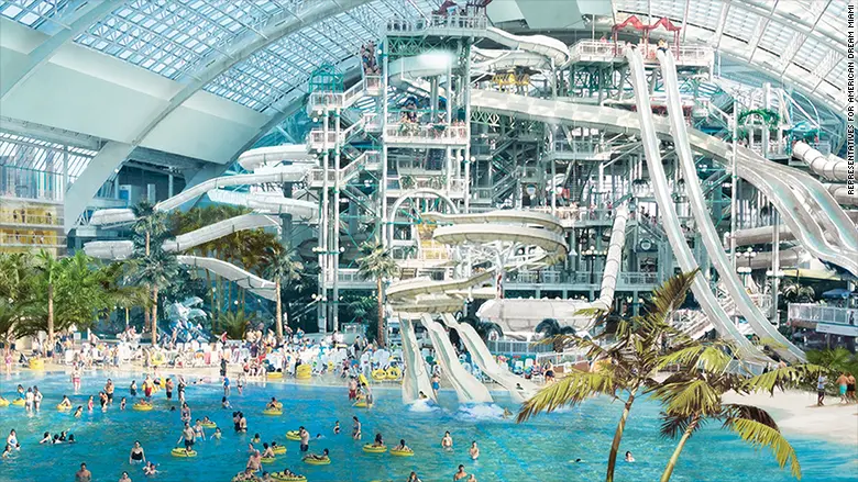 See the 800-foot indoor ski slope, water park, and observation wheel ...