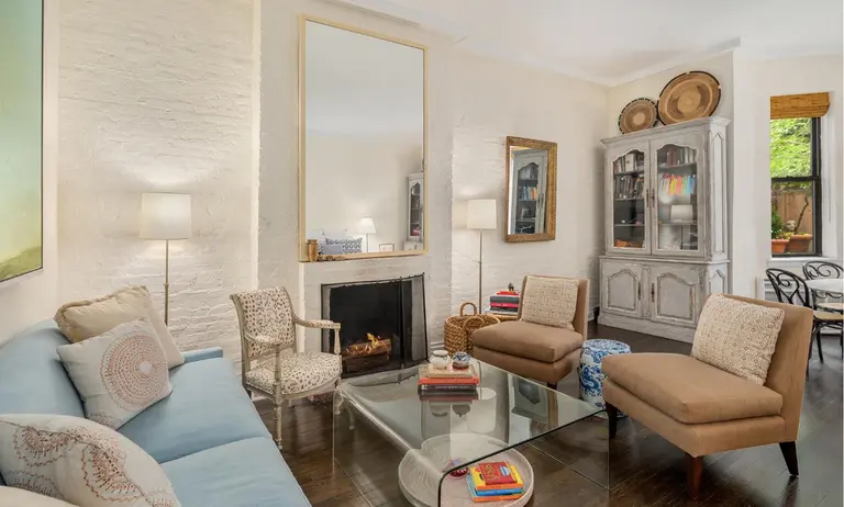 Asking $1.35M, this chic Village floor-through with a private garden is two studios waiting to merge