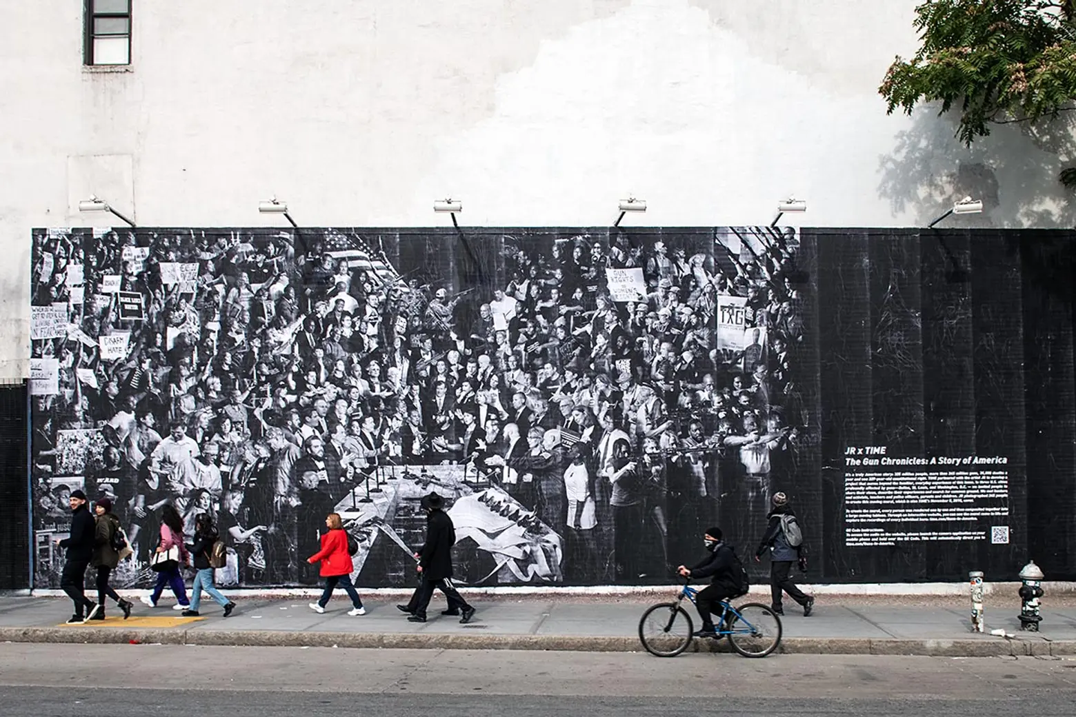 Artist JR takes over Houston Bowery Wall with a thought-provoking mural about guns in America