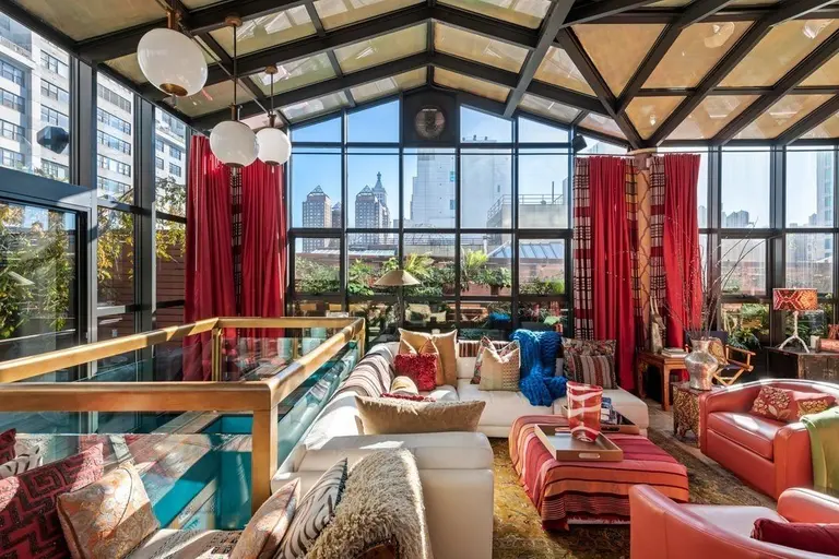 Enjoy a Moroccan-style den under a glass rooftop at this $7M Union Square penthouse