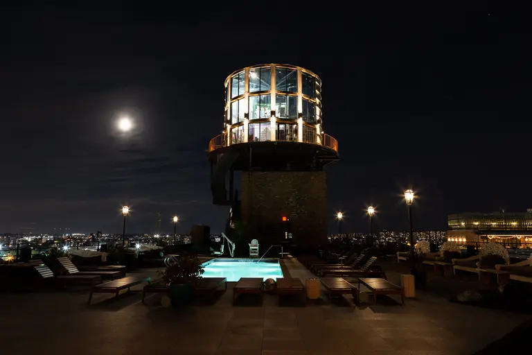 New Williamsburg rooftop hotel bar looks like a water tower you can party inside
