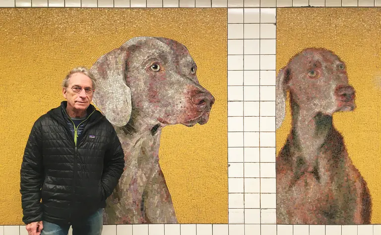 William Wegman’s famous dog murals cheer up the newly reopened 23rd Street F, M station
