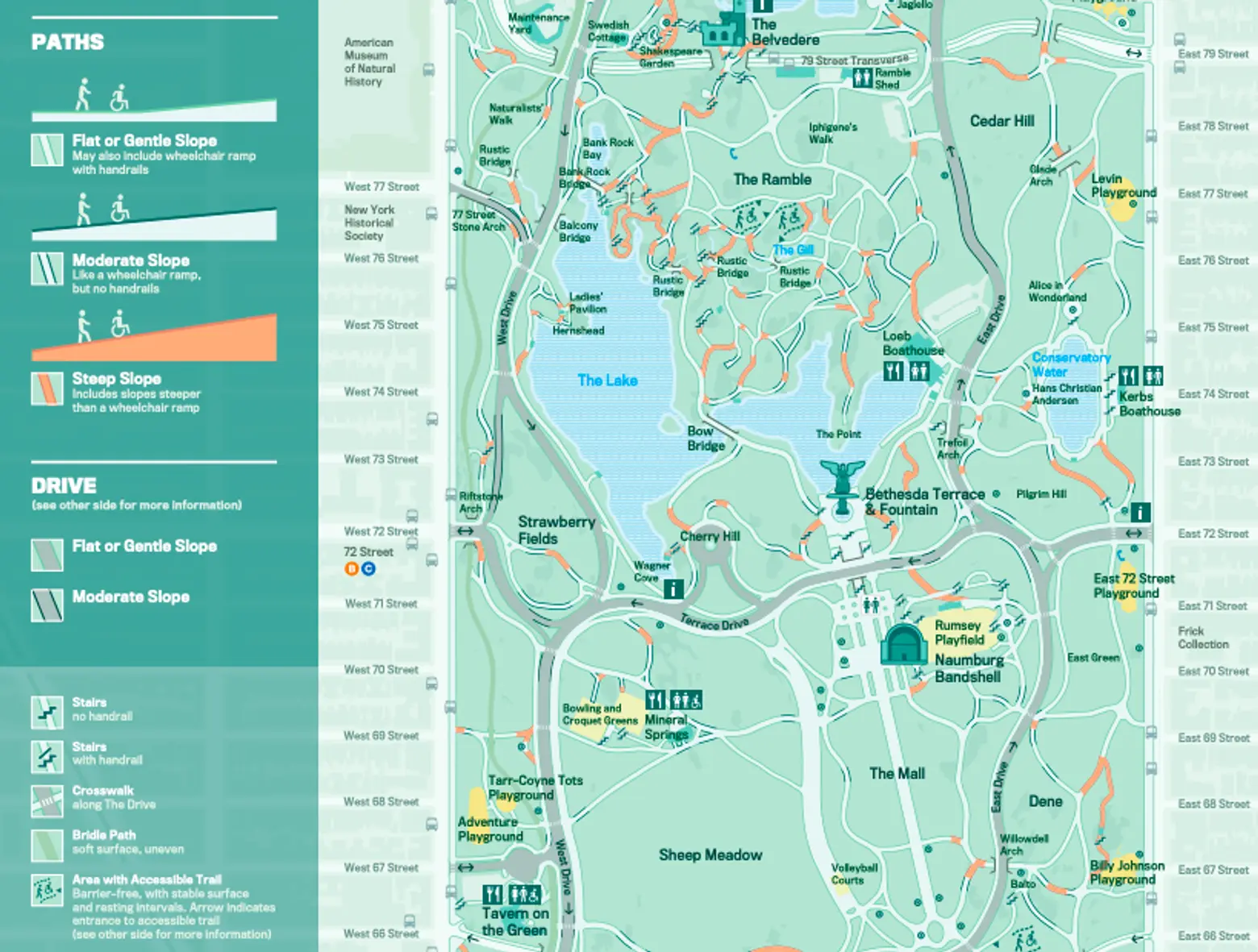 Central Park releases access map for people with limited mobility