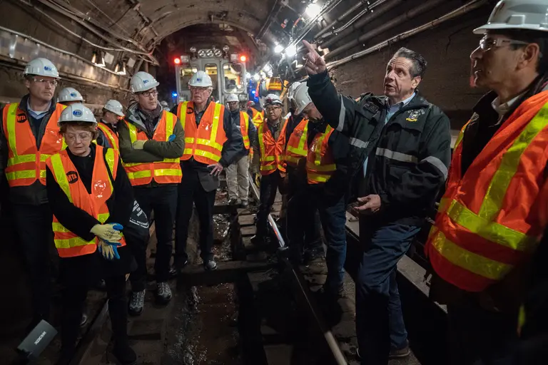 Cuomo tours damaged L train tunnel four months before shutdown