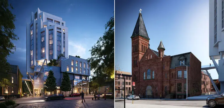 LPC approves sky bridge between landmarked Williamsburg church and new residential tower