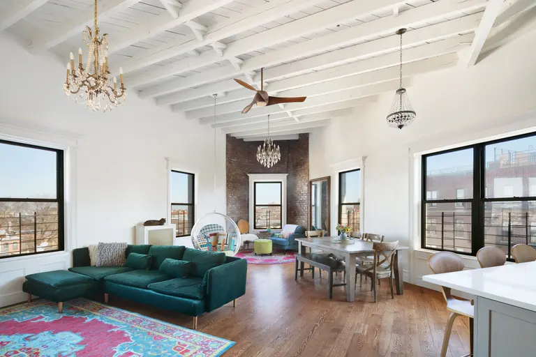 Flatiron-shaped Prospect Heights co-op with loft-like details is back on the market for $1.8M