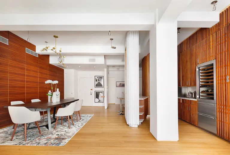 Walnut finishes throughout this $3.1M Nomad loft combine glamour and utility