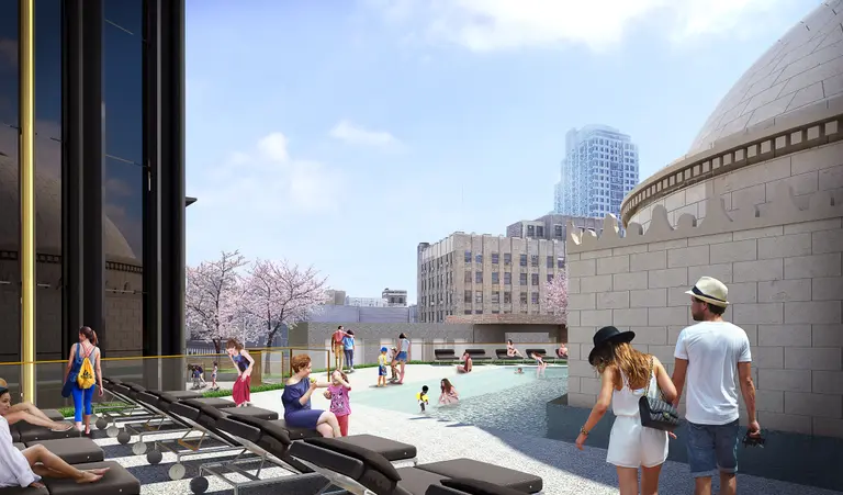 At 9 DeKalb, SHoP Architects reveal a rooftop pool wrapping around Dime Savings Bank’s dome