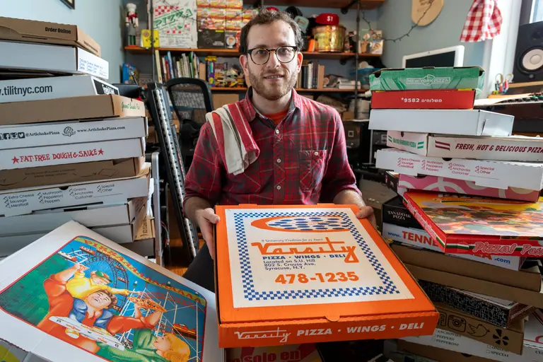 My 1,100sqft: Pizza pundit Scott Wiener’s Midwood home holds the world’s largest pizza box collection