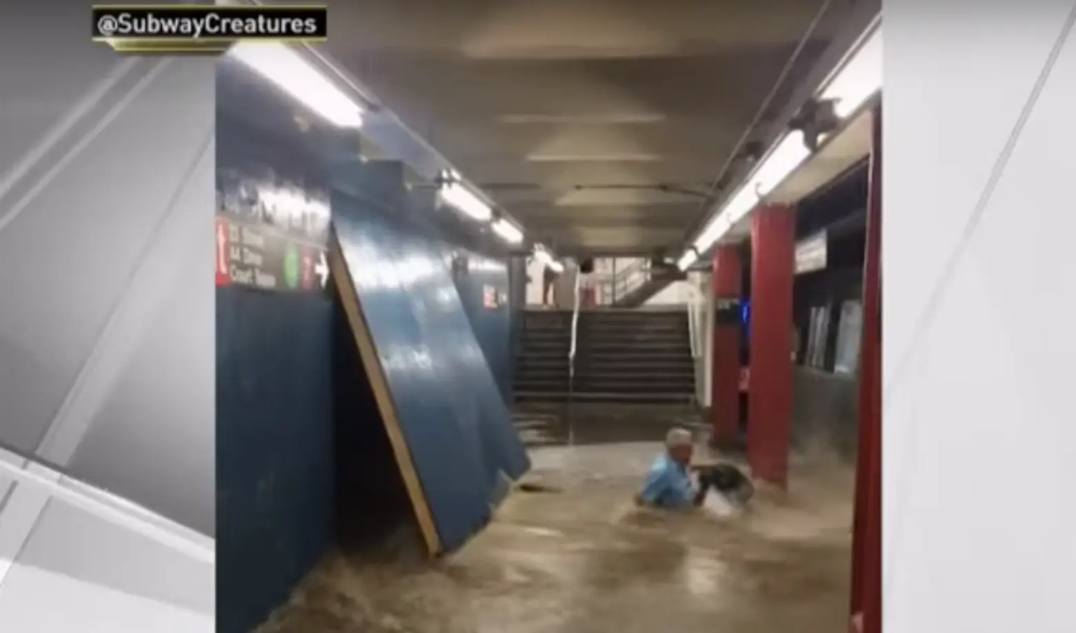 Deluge of dirty water from construction site next door floods Queens subway station