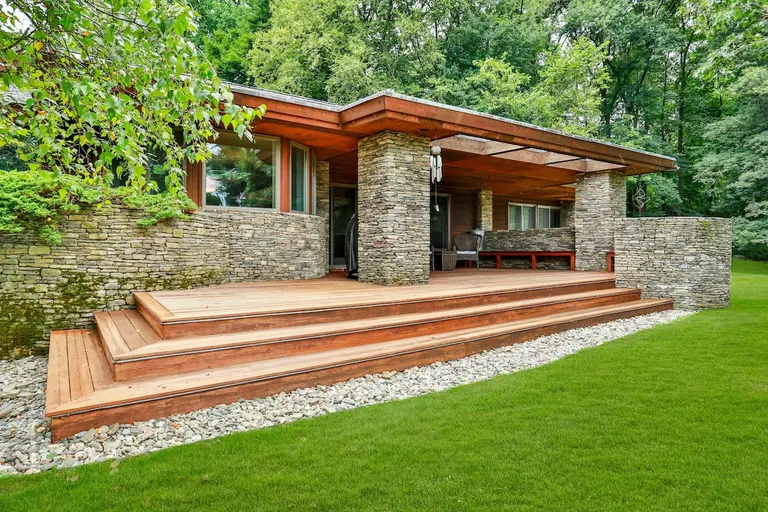 This $1.25M modernist house in Ossining was designed by Frank Lloyd Wright’s firm