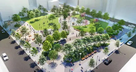 Updated design revealed for long-awaited Willoughby Square Park in ...