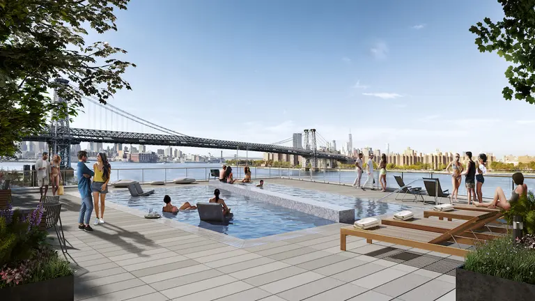 Williamsburg’s tallest building opens in Domino complex with an outdoor pool and rooftop cabanas