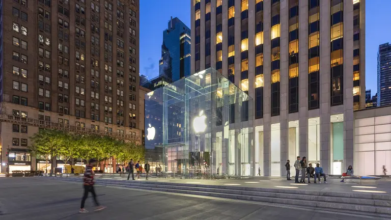 Apple’s Fifth Avenue flagship reopens with famed glass cube and new public plaza