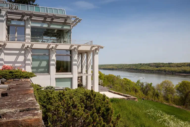 This $6M Norman Jaffe-designed waterfront home is a classic sculpture with views of the Hudson