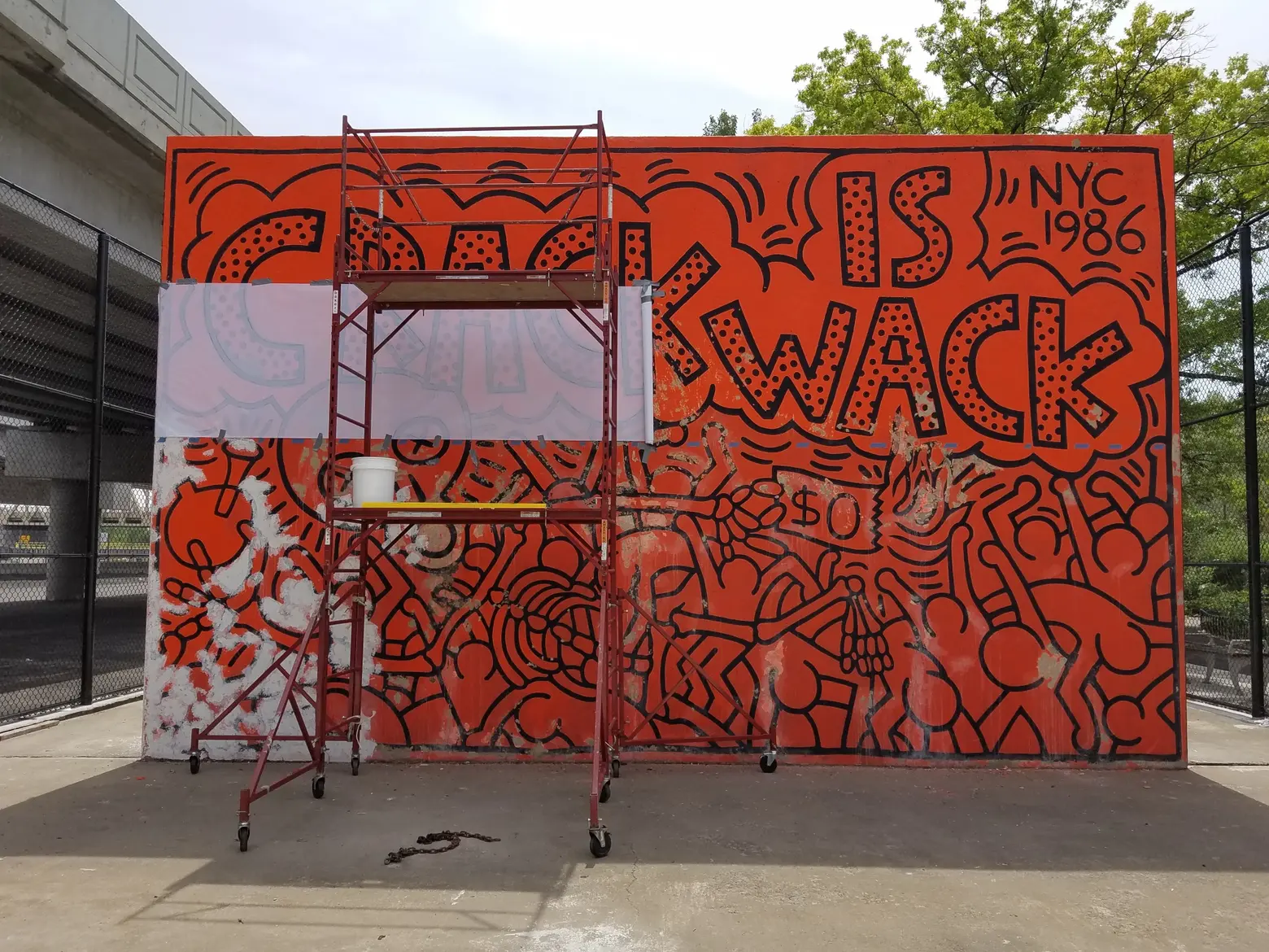 Keith Haring, Crack is Wack, Murals, East Harlem, Restoration