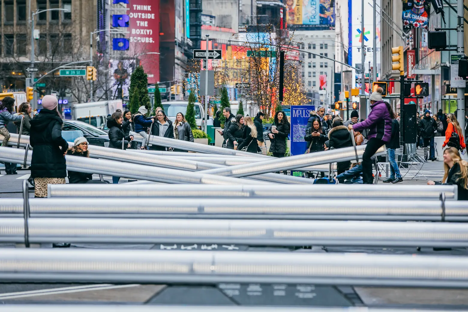 New public art installation brings illuminated, interactive seesaws to Midtown West
