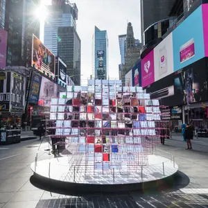 Times Square Arts, Valentine's Day heart 2020, eric forman studio, MODU, public art