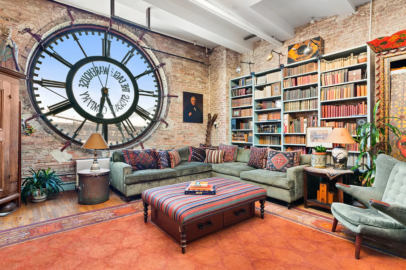 In Brooklyn Heights’ Eagle Warehouse, live behind a 19th-century industrial clock for $2.35M