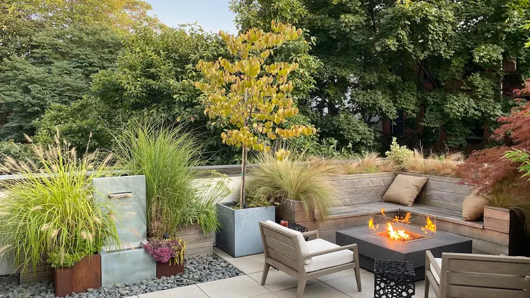 The outdoor kitchen and garden at this $1.9M Boerum Hill condo make for a true urban oasis