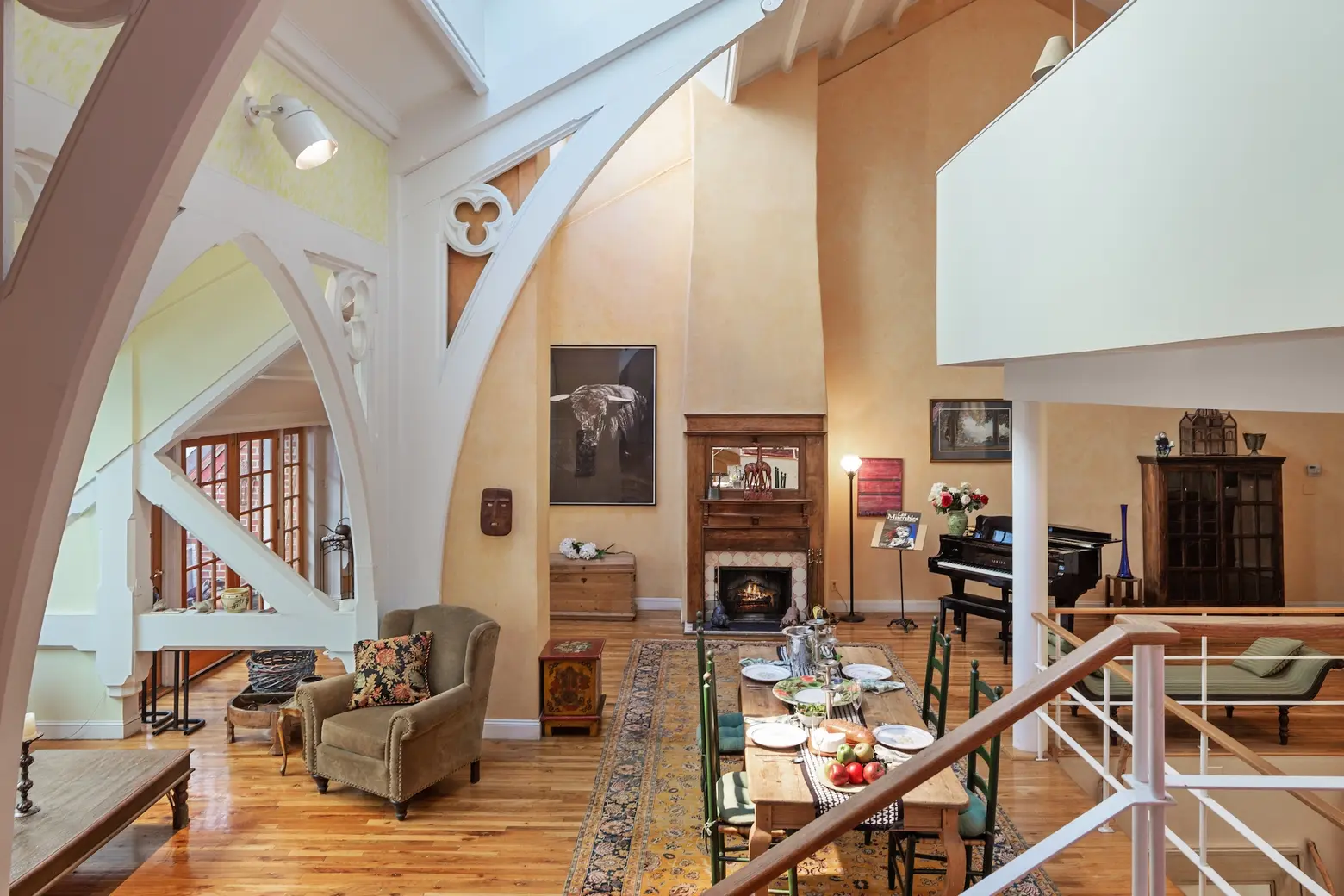 In a former church, $2.75M Brooklyn Heights co-op has cathedral ceilings and stained glass windows
