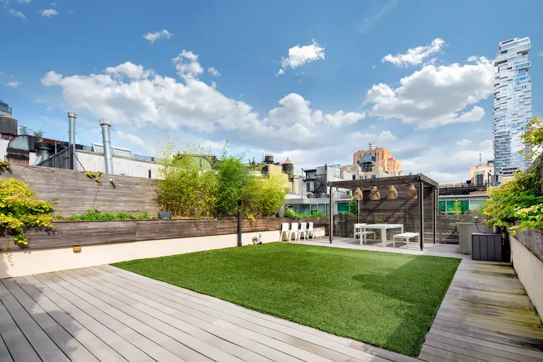 Two terraces and a grassy rooftop oasis make this $7.85M Tribeca penthouse a dream