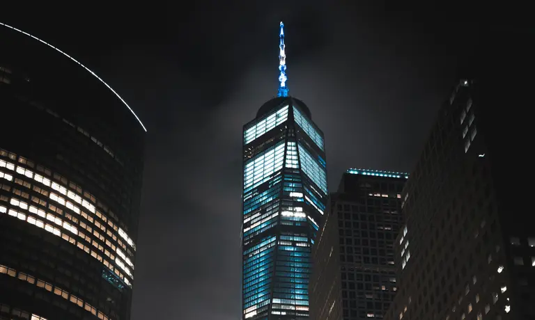 See NYC landmarks turn blue in honor of essential workers