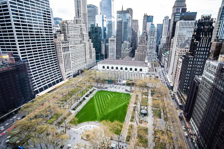 See the giant heart design on Bryant Park’s lawn