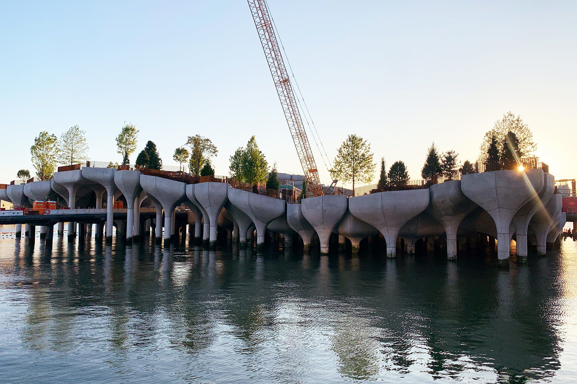 New photos show 'Little Island' offshore park making progress at Pier 55