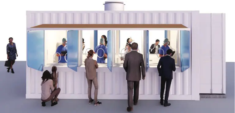 Brooklyn-based company repurposes shipping containers for pop-up COVID-19 testing labs