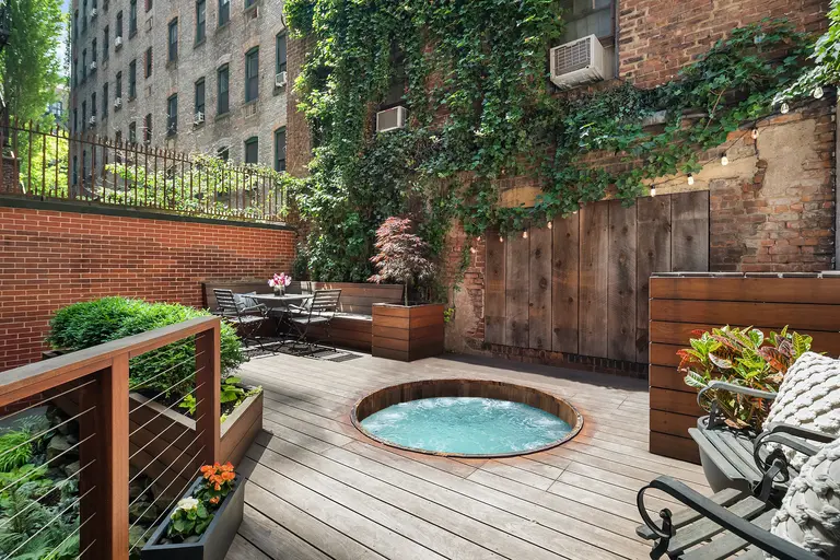 A zen garden with a sunken hot tub awaits at this $2.5M Greenwich Village co-op