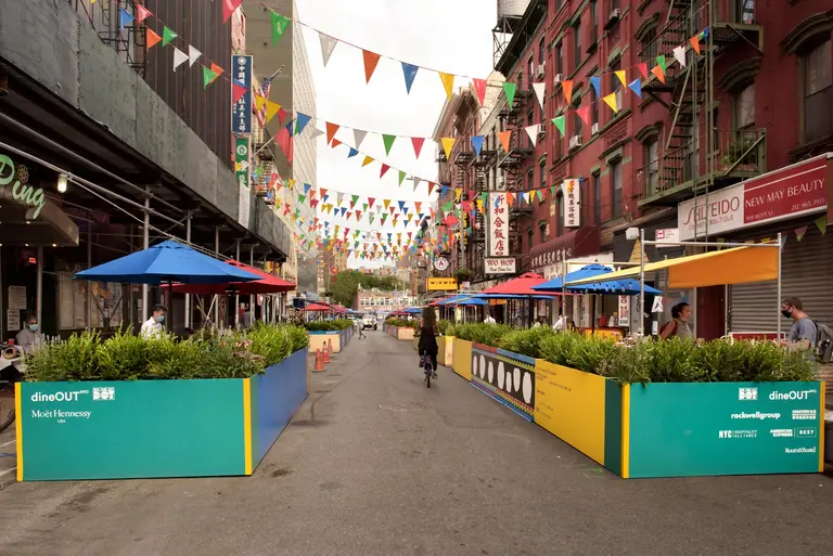 Chinatown’s historic Mott Street is transformed into an outdoor dining oasis