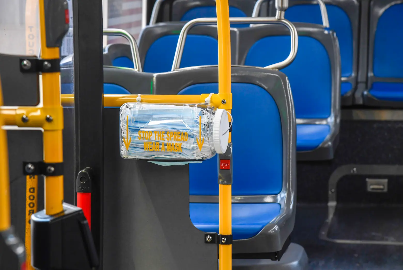 MTA installs free mask dispensers inside buses
