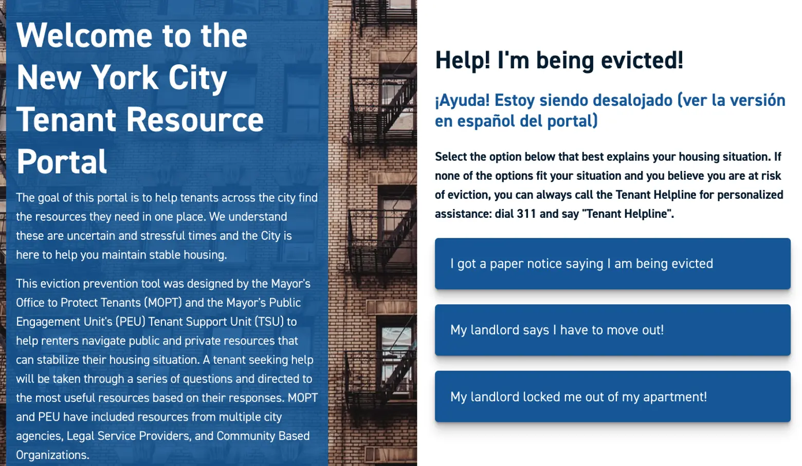 NYC launches online portal with free eviction help