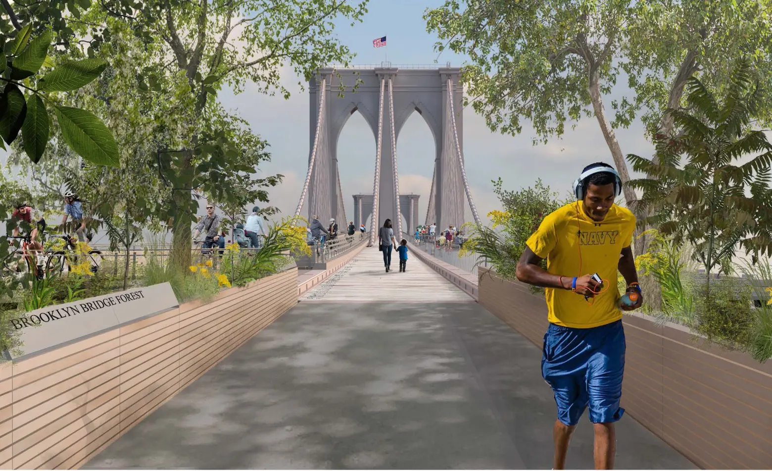 Winning design proposal brings better mobility and biodiverse ‘microforests’ to the Brooklyn Bridge